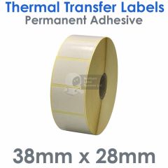 Labels 38mm x 28mm white thermal transfer