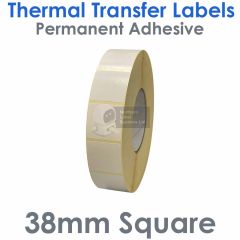 Labels 38mm x 38mm square thermal transfer white