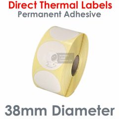 38mm diameter direct thermal labels