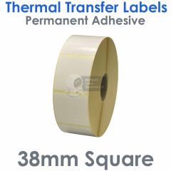 38mm square thermal transfer labels