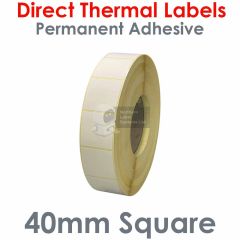 40mm x 40mm square direct thermal labels