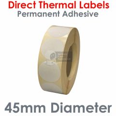 Direct thermal labels 45mm diameter
