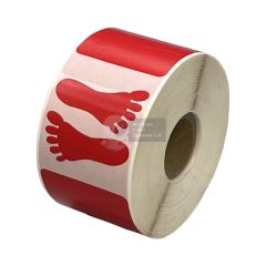 46mm x 46mm Red Feet Label