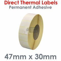 Direct thermal labels 47mm x 30mm