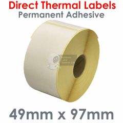 49mm x 97mm Direct Thermal Labels on a small roll