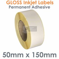 50mm x 150mm Gloss Paper Inkjet Labels