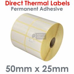 50mm x 25mm labels 2 across direct thermal