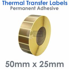 50mm x 25mm gold labels