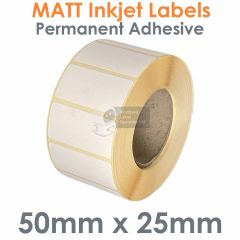 50mm x 25mm Matt Paper Inkjet Labels