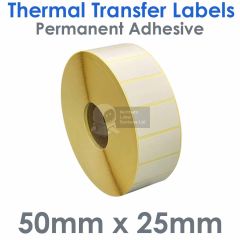 Thermal transfer labels 50mm x 25mm