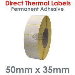 50mm x 35mm labels direct thermal on 76mm core