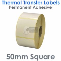 50mm x 50mm square thermal transfer labels