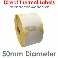 50mm diameter round labels direct thermal