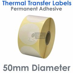 50mm diameter round labels thermal transfer