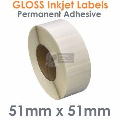51mm Square Gloss Paper Inkjet Labels