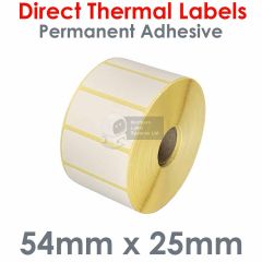 54mm x 25mm direct thermal labels
