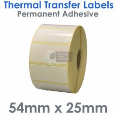 54mm x 25mm thermal transfer labels