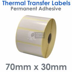 70mm x 30mm thermal transfer labels
