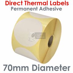 70mm diameter direct thermal labels