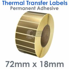 72mm x 18mm gold labels