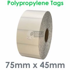 Polyplas 250 tags 75mm x 45mm white polypropylene