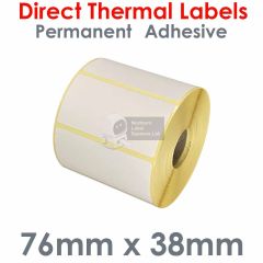 76mm x 38mm direct thermal labels