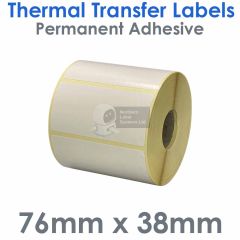 76mm x 38mm thermal transfer labels