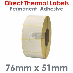 76mm x 51mm direct thermal labels on 76mm core