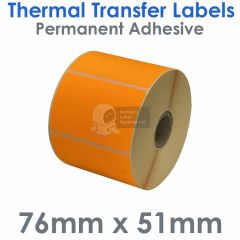 76mm x 51mm fluorescent orange labels