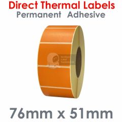 76mm x 51mm labels orange direct thermal