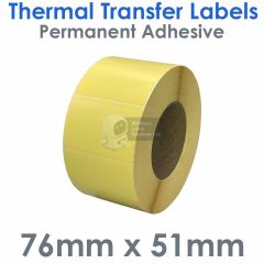 76mm x 51mm pale yellow labels thermal transfer