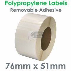 76mm x 51mm Removable Gloss Polypropylene Labels on a large roll 