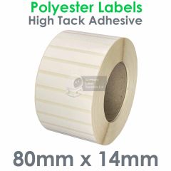 Polyester high tack labels 80mm x 14mm