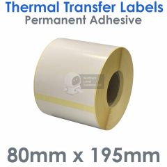 80mm x 195mm thermal transfer labels