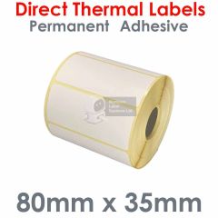 80mm x 35mm direct thermal labels
