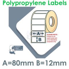 80mm x 12mm Polypropylene Labels