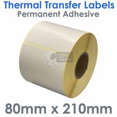 80mm x 210mm Labels thermal transfer