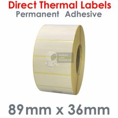 89mm x 36mm labels direct thermal on 76mm core