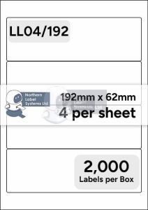 Recycled White Paper Labels LL04/192RCY