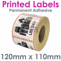 UN3481 Labels Battery Warning 120mm x 110mm