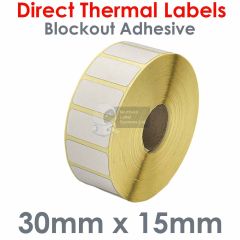 30mm x 15mm blockout adhesive labels direct thermal