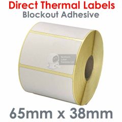 Blockout Labels 65mm x 38mm Direct Thermal