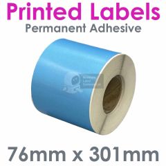 76mm x 301mm Blue Gloss Polypropylene Labels