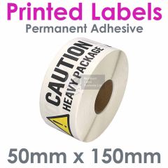Printed Caution Heavy Package Labels