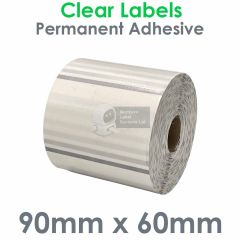 90mm x 60mm clear labels gloss polypropylene