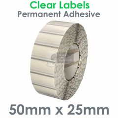 Clear labels 50mm x 25mm