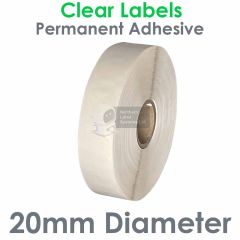 Clear seal labels 20mm diameter