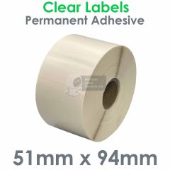 51mm x 94mm Clear Polypropylene Labels