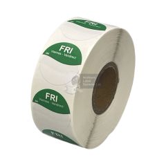 Friday 25mm Diameter Day Dot Labels