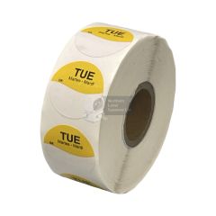 Tuesday 25mm Diameter Day Dot Labels